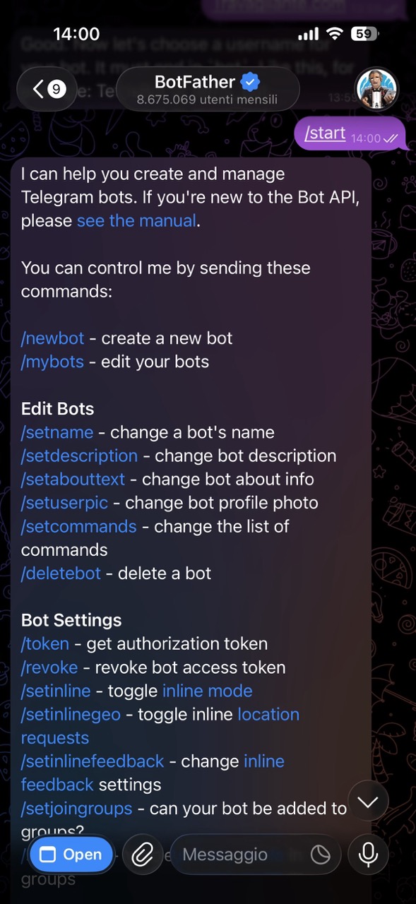 Getting the Telegram Bot Token