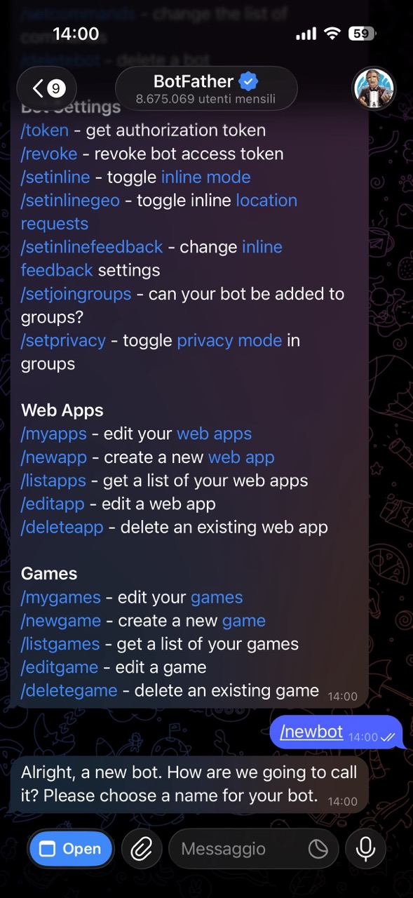 Getting the Telegram Bot Token