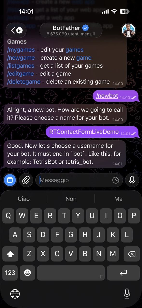 Getting the Telegram Bot Token
