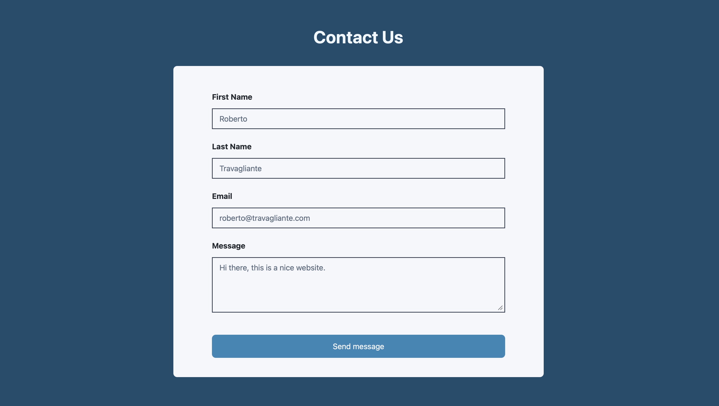 RT Contact Form Telegram Live Demo