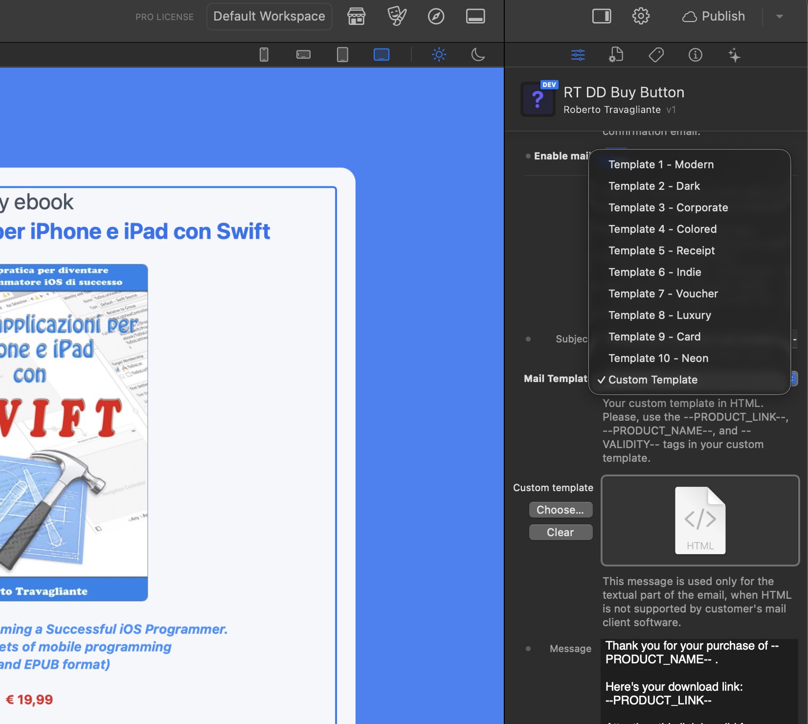 Mail templates