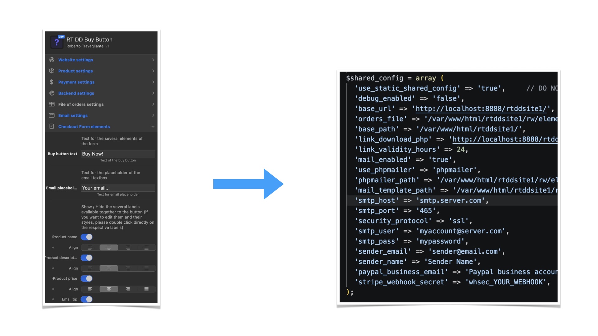 Conversion from properties to shared-config.php