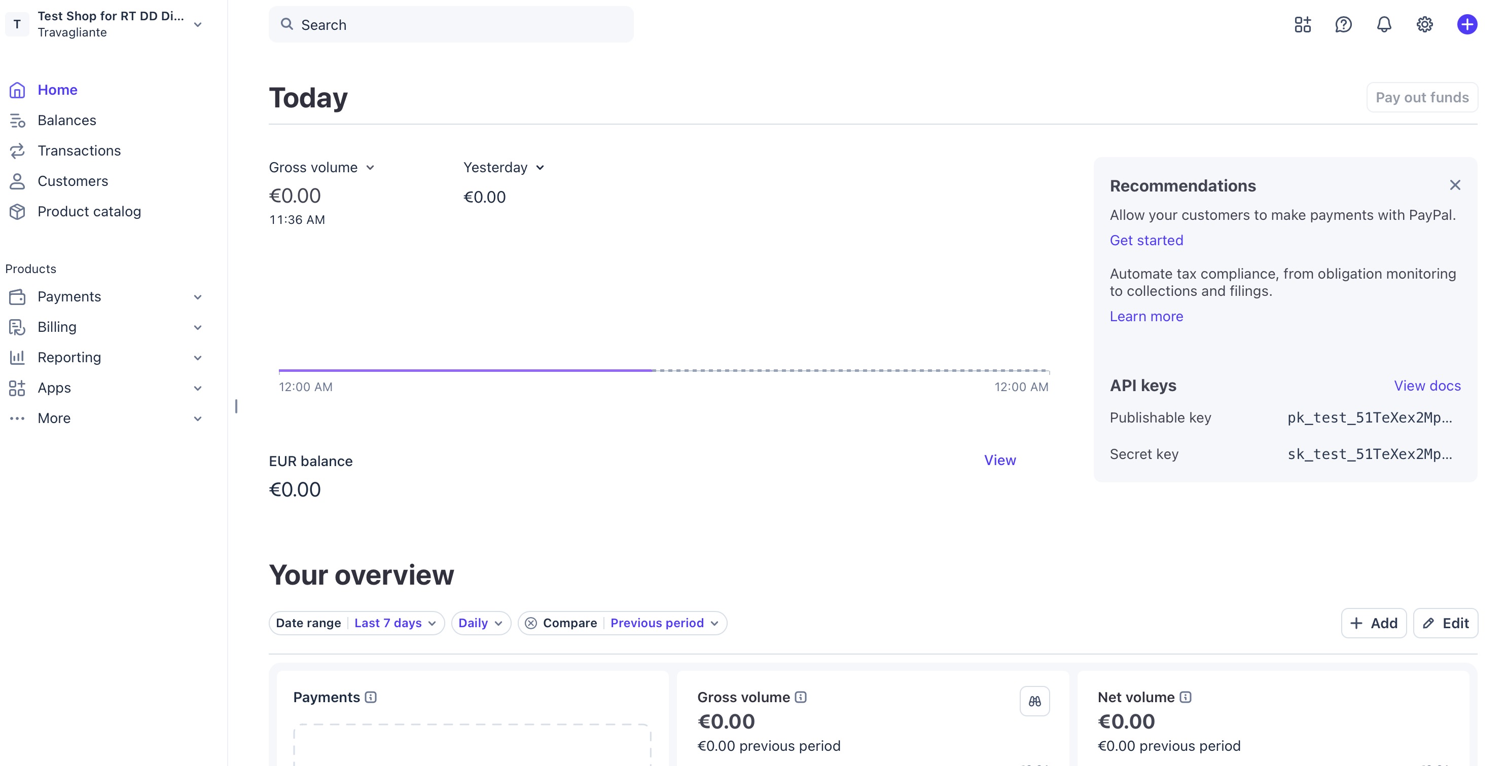 Get API Keys from Stripe