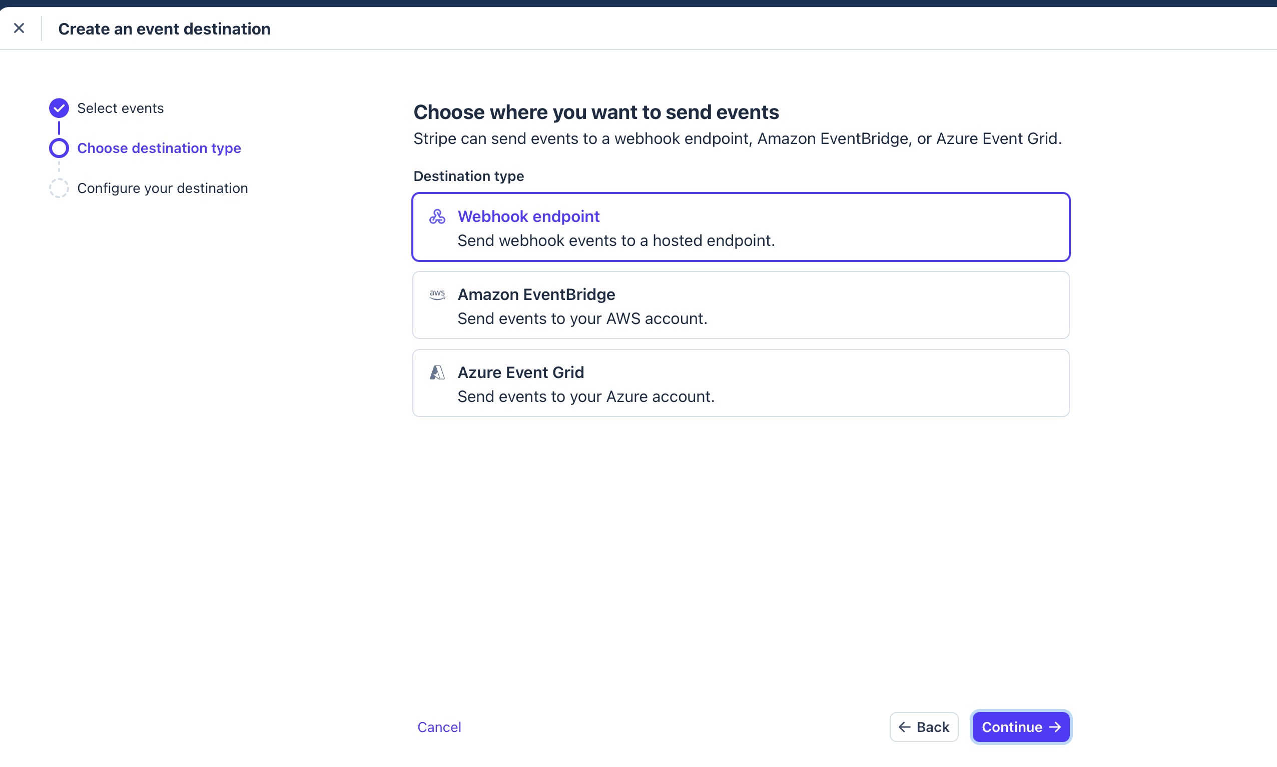 Setup the Stripe webhook endpoint